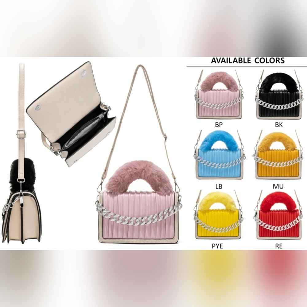 Faux Fur Handle Purse